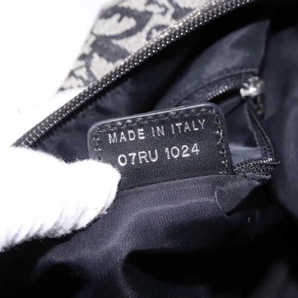 Christian Dior Trotter Canvas Shoulder Bag Black Silver Auth ep10805 - Picture 10 of 16